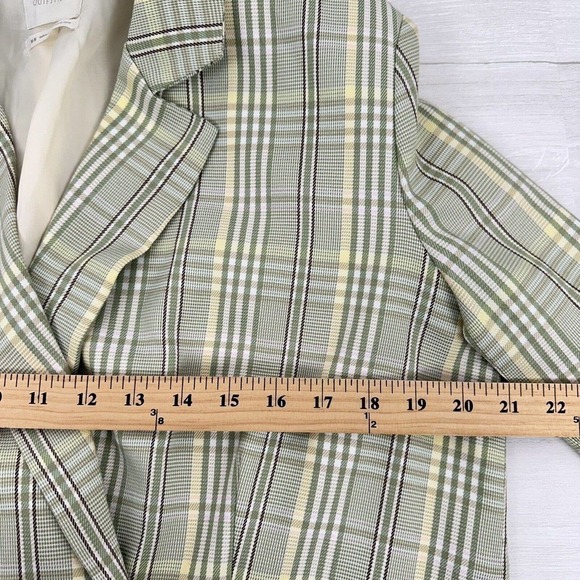 Urban Outfitters Womens Oversized Double Breasted Blazer Size Medium Plaid Green - Picture 11 of 14